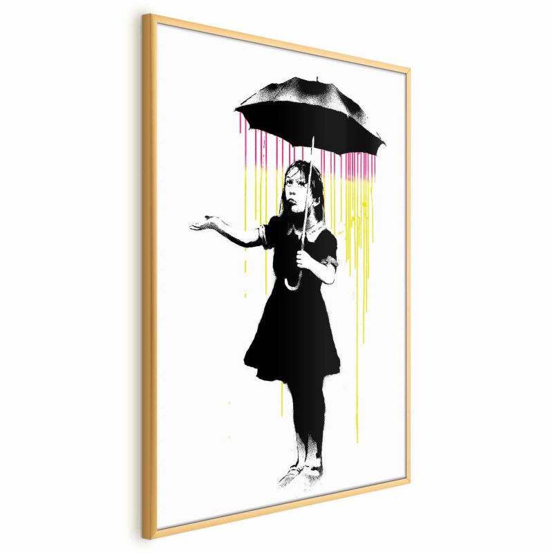 Plakat Artgeist Dziewczynka z parasolką 29,7x42 cm z ramą złotą 1 szt