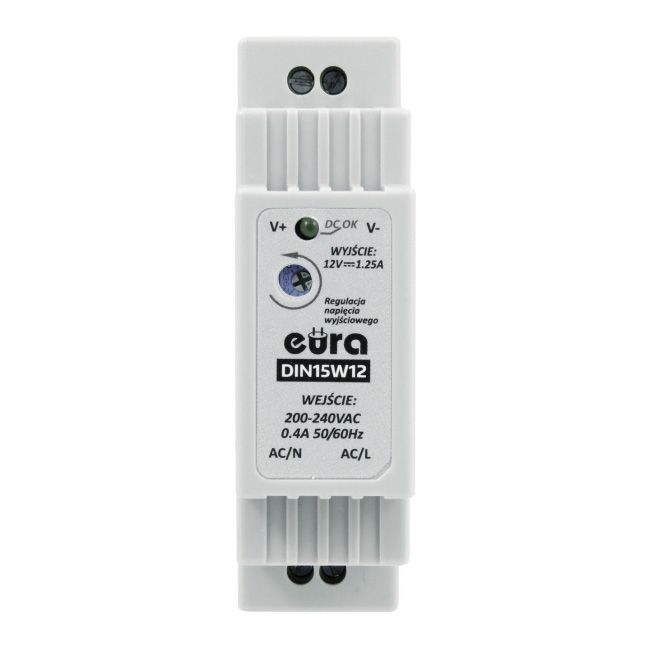 Zasilacz na szynę DIN 15 W 12 V 1,25 A DC