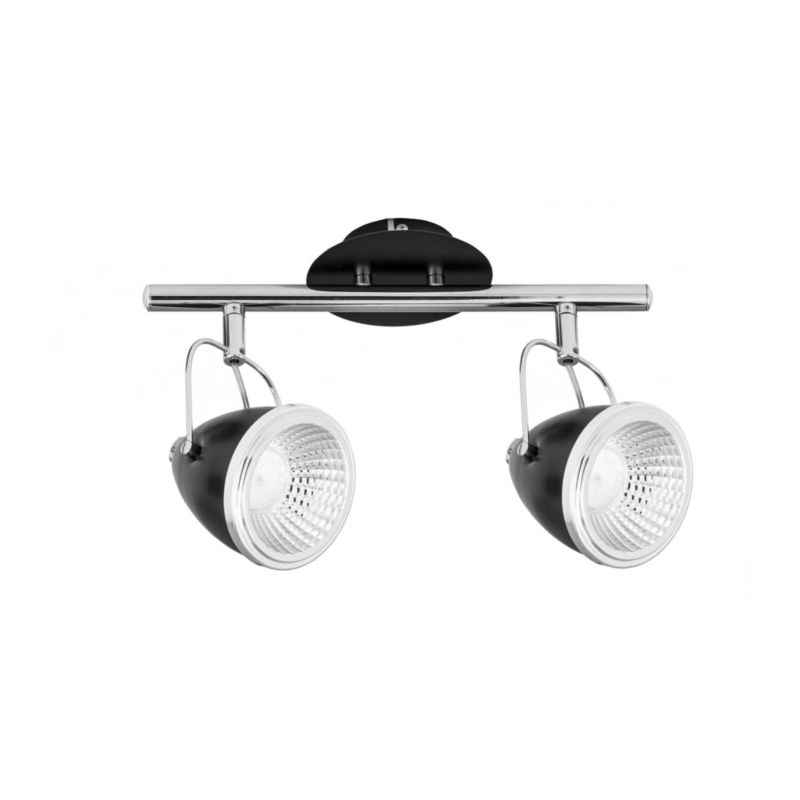 Lampa Sufitowa SPOT Light 2xGU10 LED 6W Kompozycja Chromu i Czerni w Klasycznym Stylu, Polski Producent, 1 szt.