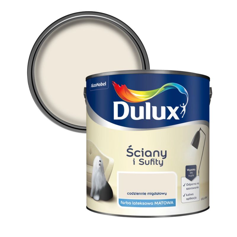 Farba Dulux Ściany i Sufity codziennie migdałowy 2,5 l