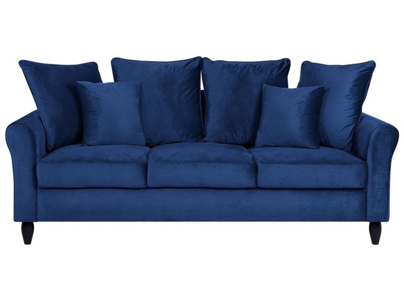 Sofa 3-osobowa welurowa ciemnoniebieska Bornholm 1 szt.