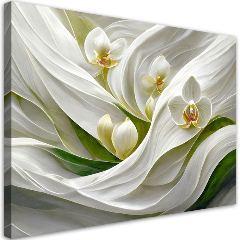 Obraz dekoracja do salonu Feeby Storczyki Abstrakcyjne 3D Zielony 100x70 cm 1szt