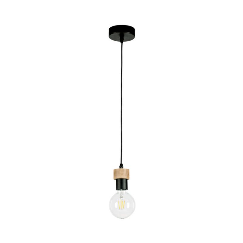 Drewniana Lampa Wisząca SPOT Light 1xE27 Max.60W Dąb Olejowany FSC z Akcentami Czerni, Polski Producent, 1 szt.