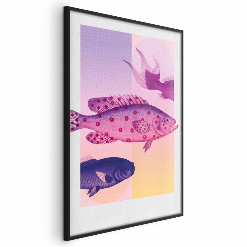 Plakat Artgeist Fantazyjne Ryby 60x90 cm z ramą czarną 1 szt