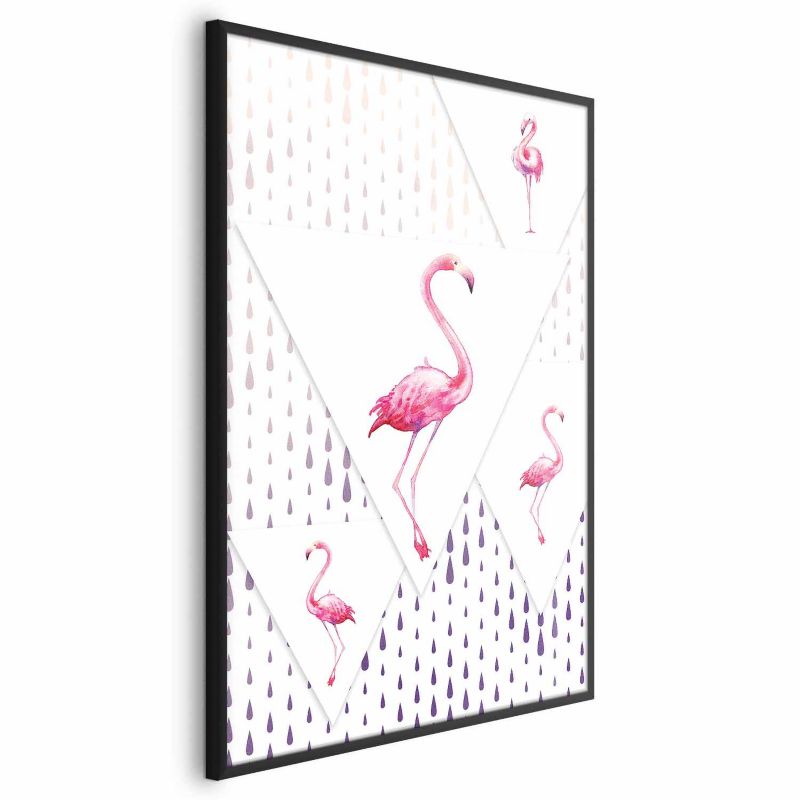 Plakat Artgeist Rodzina flamingów 21x30 cm z ramą czarną 1 szt