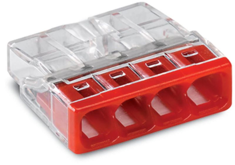 Złączka uniwersalna Wago szybkozłączka Compact 4x0,5-2,5 mm2 transparentna 2273-204 50 szt.