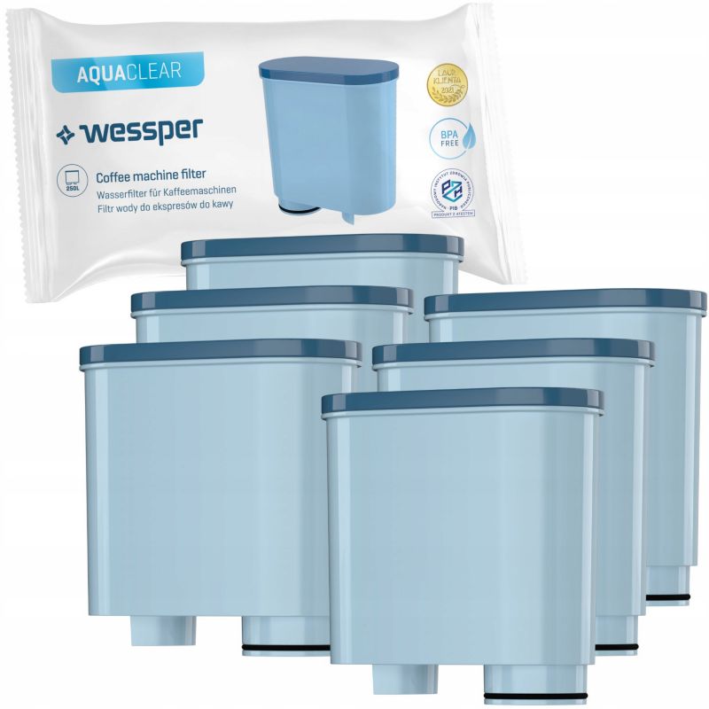 Filtr wody, Wessper, do ekspresu Saeco Philips, wkład węglowy, zamiennik, 6szt