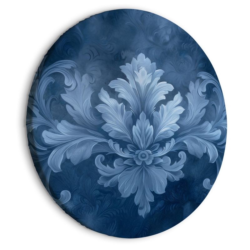 Obraz owalny Artgeist Błękitny ornament 80 x 80 cm płótno włoskie 1 szt
