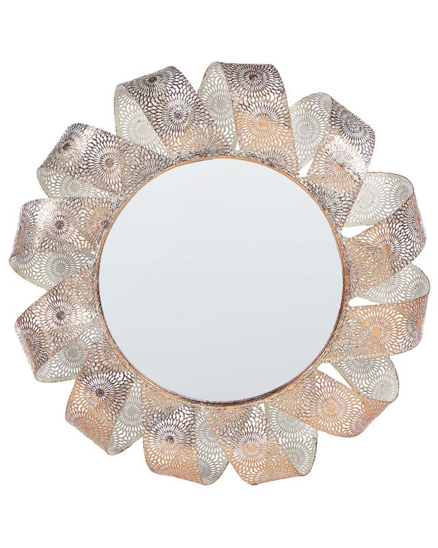 Lustro ścienne Mangalore 54 cm 54 cm Metal Biały 1 szt.
