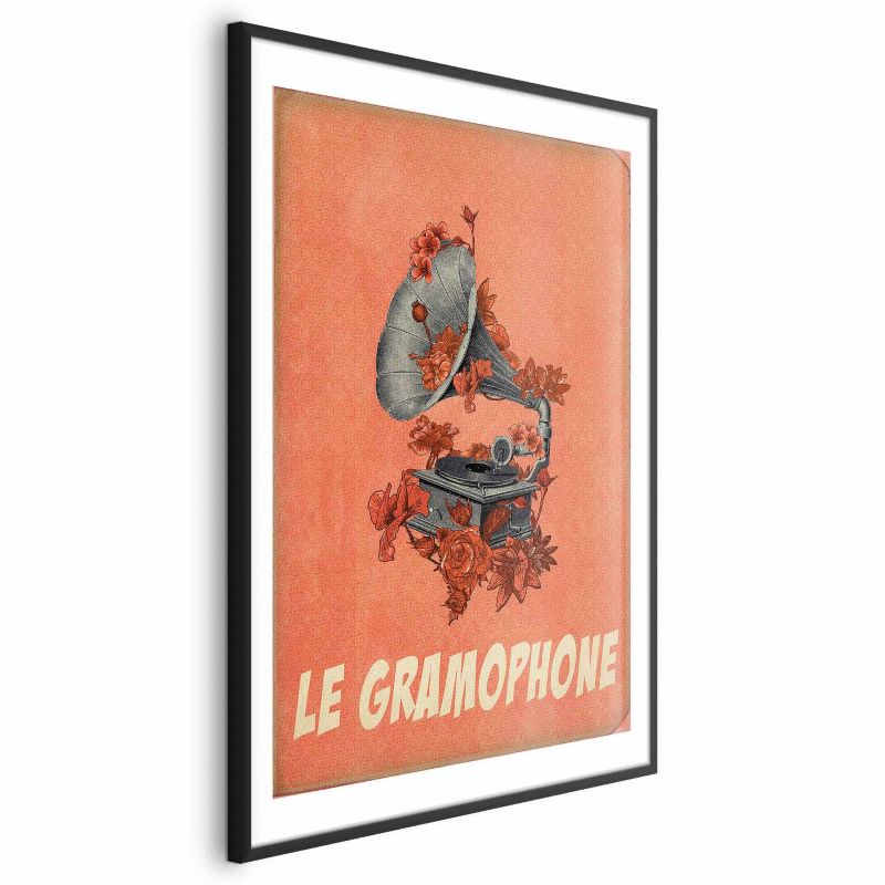 Plakat Artgeist Gramofon 29,7x42 cm z ramą czarną 1 szt