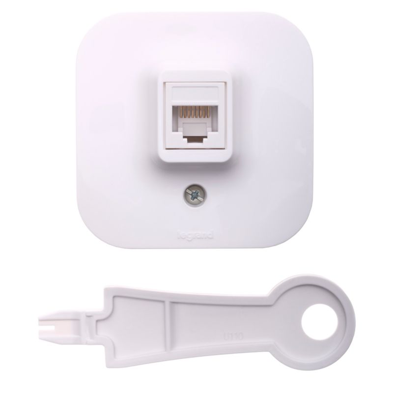 Gniazdo komputerowe Legrand Forix RJ45 natynkowe białe IP20