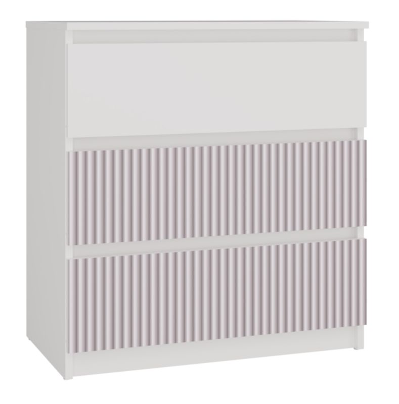 Komoda Topeshop Malwa M3 Arteso - Biały / Różowy 40x70x75 cm 1 szt.