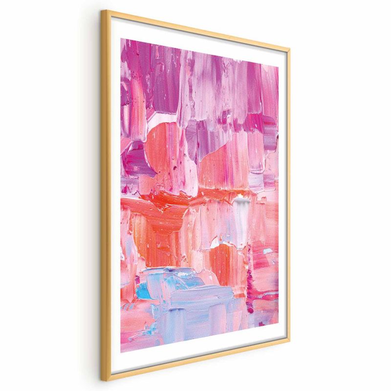 Plakat Artgeist Kolorowe Pociągnięcia 42x29,7 cm z ramą złotą 1 szt