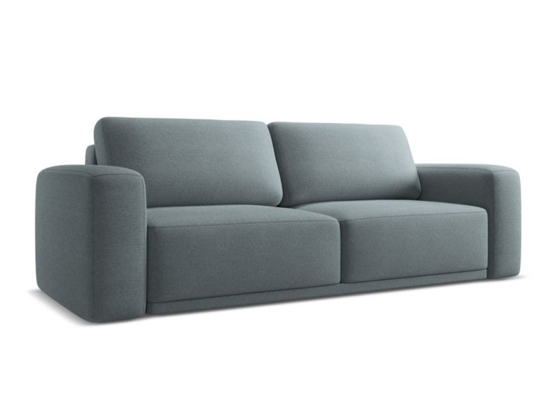 Kanapa 3-osobowa z funkcją spania Makamii Kaila z tkaniny szenilowej 242x100 cm jeans 1 szt.