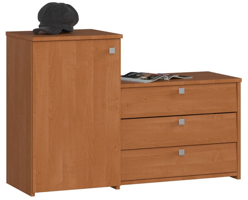 Szafka na buty Akord S16 Olcha 98,4 cm 4 drzwi kolor Olcha mat 5 półek 98,4x33x68 cm 2 szt.