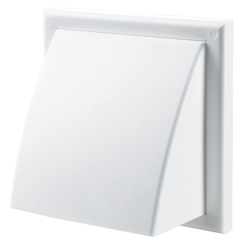 Wylot ścienny z okapem Vents 154 x 86 mm fi 100 mm biały