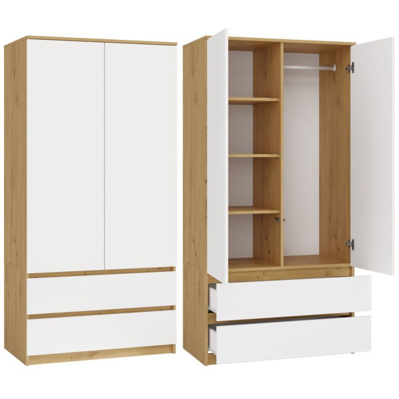 Szafa TopEShop Malwa SS-90 Dąb Artisan Biały
