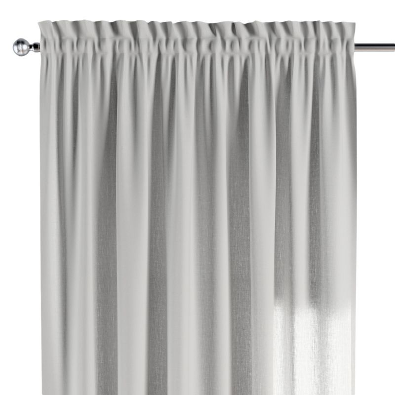 Zasłona na kanale z grzywką Dekoria 130x260 cm Linen ciepły biały 1 szt.