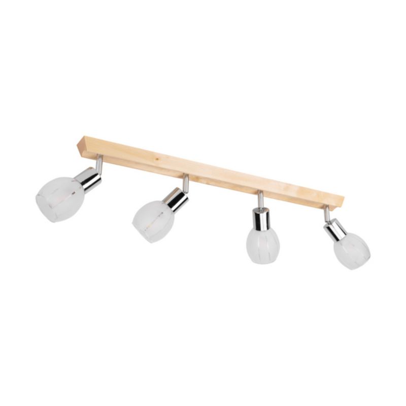 Drewniana Lampa Sufitowa SPOT Light 4xE14 Max.40W Naturalna Brzoza FSC z Biało Transparentnym Kloszem, 1 szt.