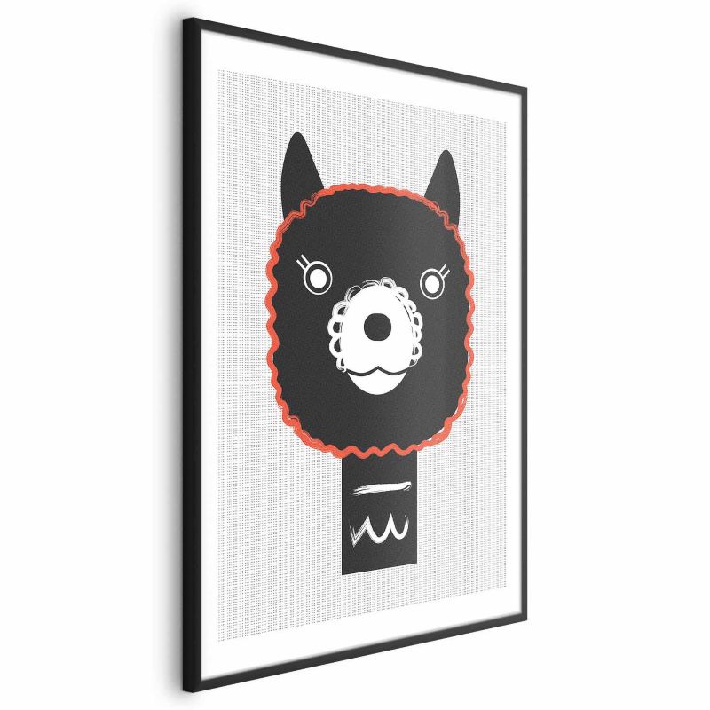 Plakat Artgeist Dekoracyjna alpaka 29,7x42 cm z ramą czarną 1 szt
