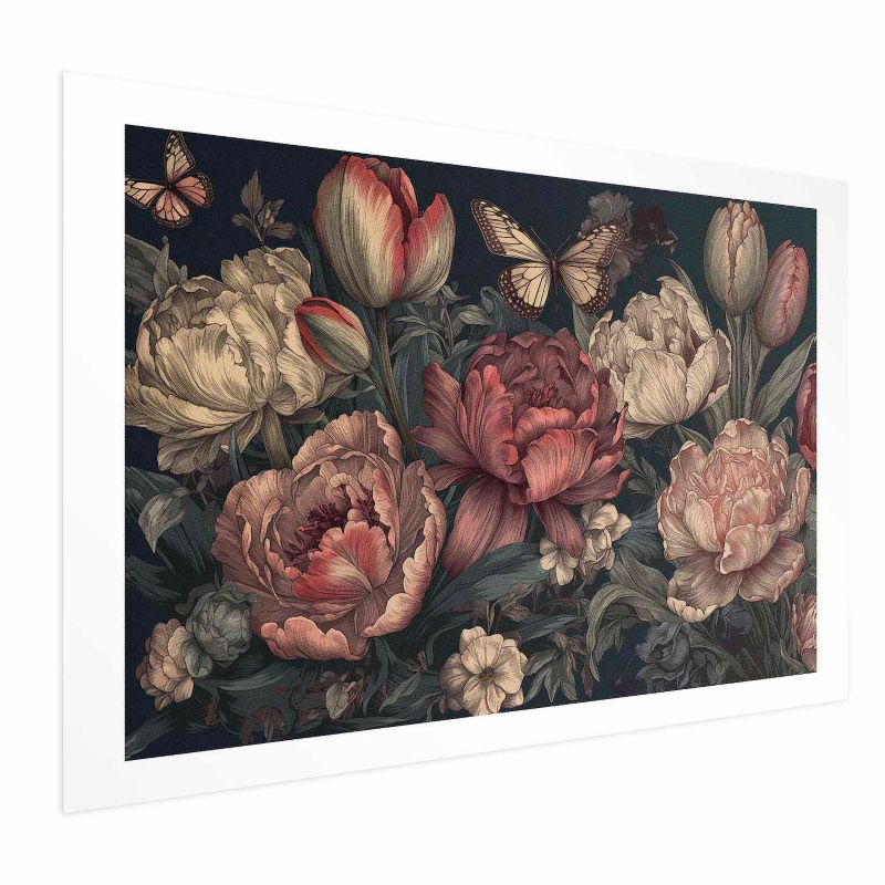 Plakat Artgeist Kwiaty na turkusowym tle 30x21 cm bez ramy 1 szt