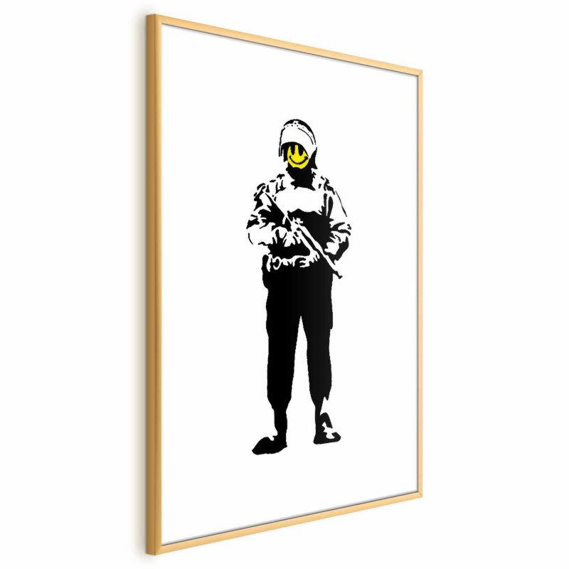 Plakat Artgeist Uśmiechnięty policjant 29,7x42 cm z ramą złotą 1 szt