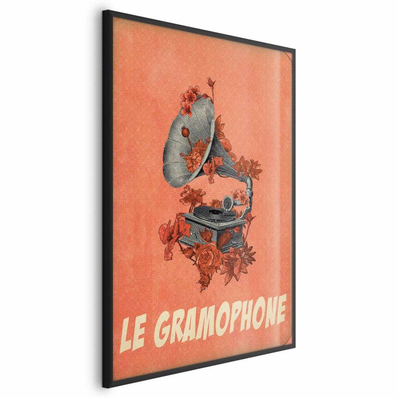 Plakat Artgeist Gramofon 29,7x42 cm z ramą czarną 1 szt
