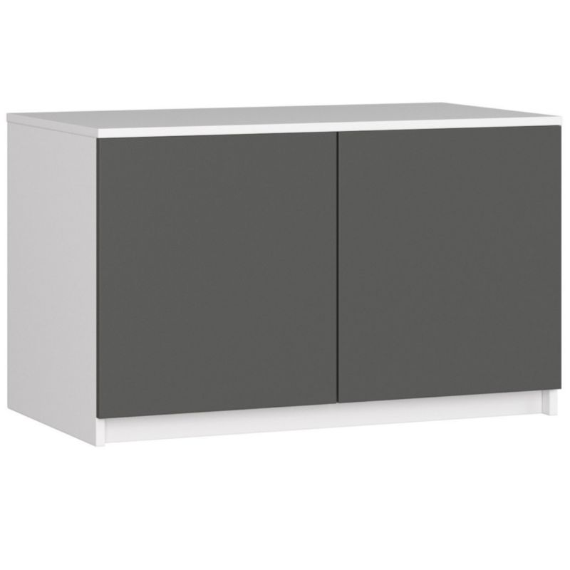 Nadstawka na szafę Akord S90 Biała 90 cm 2 drzwi kolor Grafit Szary mat 2 półki 90x51x55 cm 1 szt.
