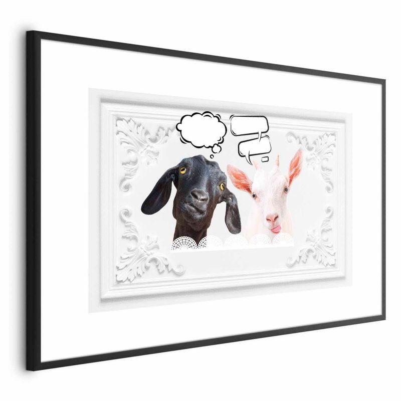 Plakat Artgeist Śmieszne kozy 60x40 cm z ramą czarną 1 szt