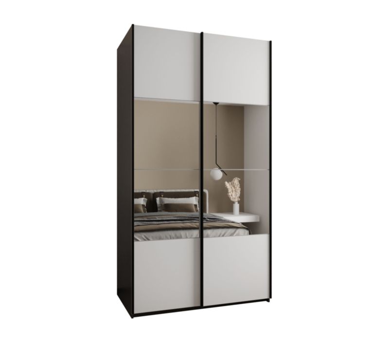 Szafa przesuwna Abiks LUX 4 wysoka szer.140cm czarny/biały/czarny 1szt.