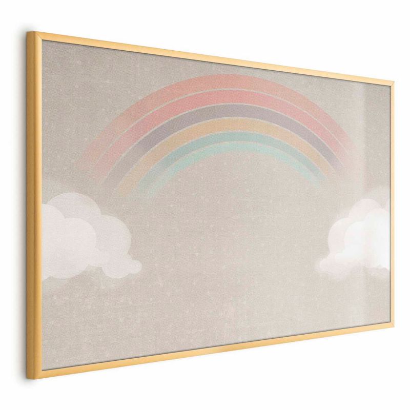 Plakat Artgeist Tęcza w deszczu 30x21 cm z ramą złotą 1 szt