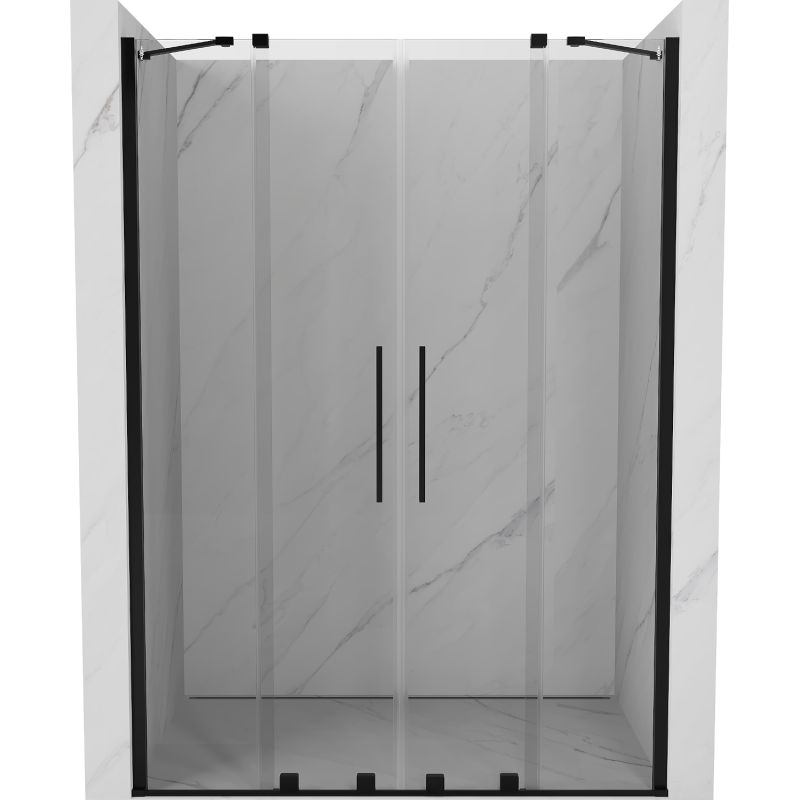 Drzwi prysznicowe Mexen Velar czarne transparentne 140 cm 1 szt.
