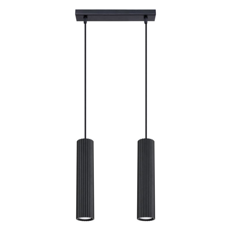 Lampa Wisząca Sollux Lighting KARBON 2 czarny 1 szt.