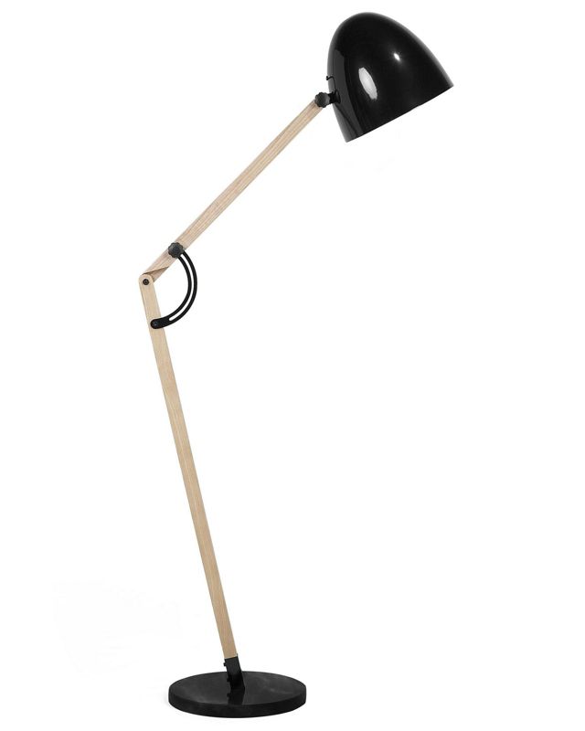Lampa podłogowa Hetton Drewno Czarny 1 szt.