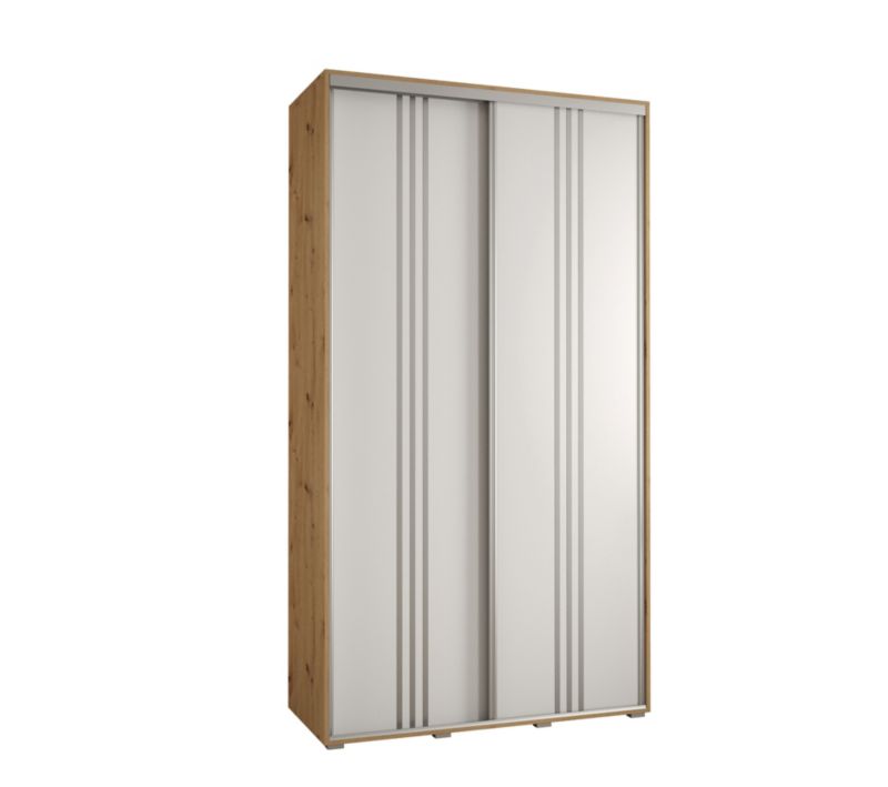 Szafa przesuwna Abiks DAVOS 6 wysoka szer.130cm gł.60cm artisan/biały/srebrny 1szt.