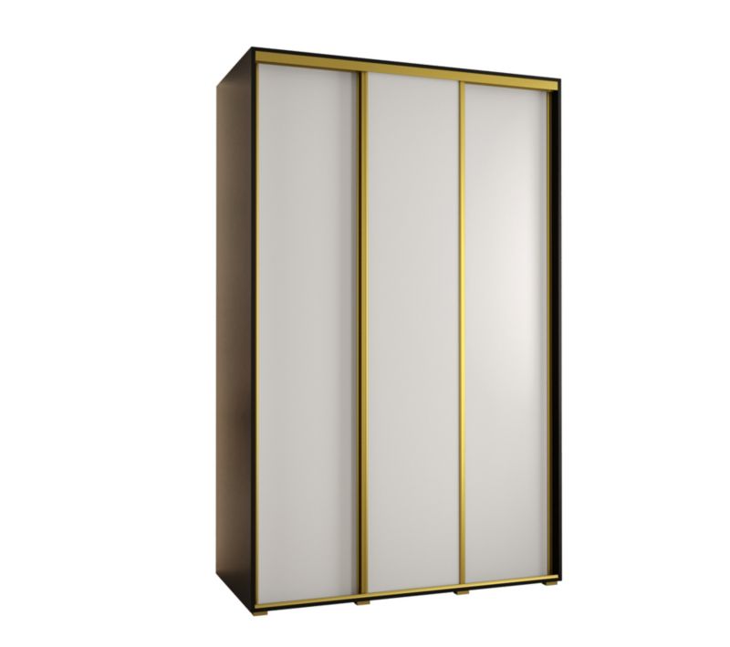 Szafa przesuwna Abiks DAVOS 1 wysoka szer.150cm czarny/biały/złoty 1szt.