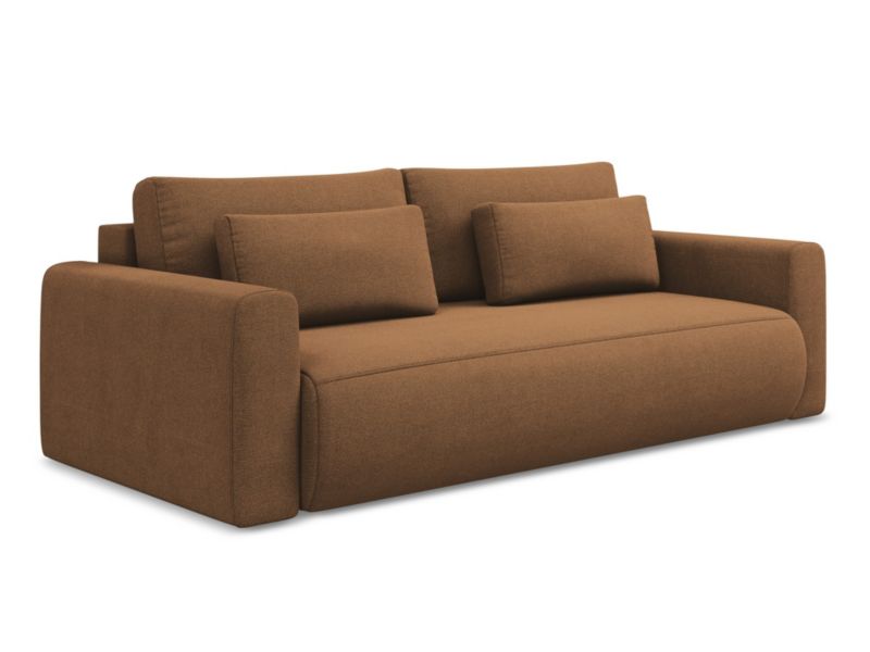 Kanapa 3-osobowa z funkcją spania Makamii Kapua z tkaniny strukturalnej 238x105 cm terakota 1 szt.