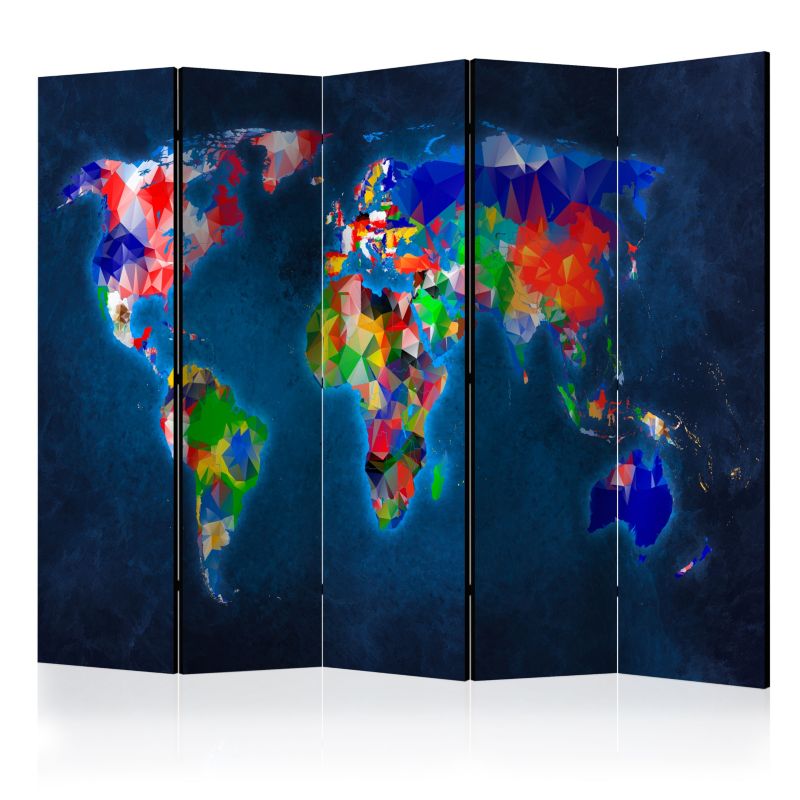 Parawan akustyczny Artgeist Mapy 225x172 cm Mapy 1 szt