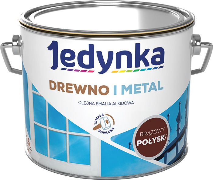 Emalia alkidowa Jedynka Drewno i Metal brązowy połysk 2,5 l