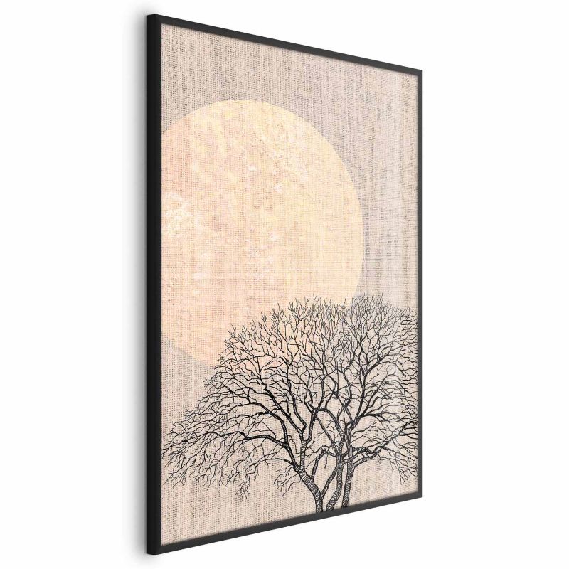 Plakat Artgeist Poranna pełnia księżyca 40x60 cm z ramą czarną 1 szt