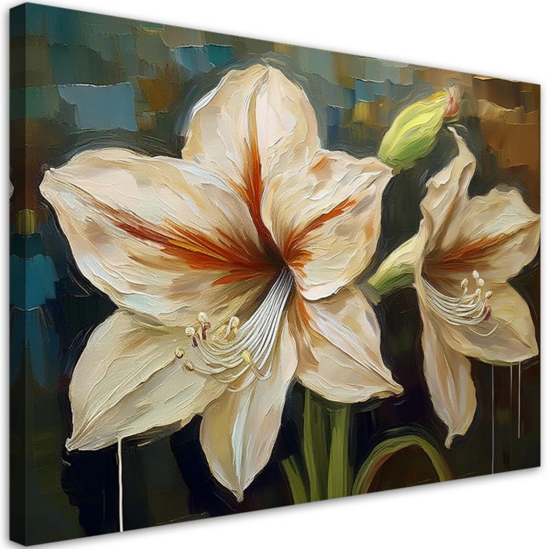 Obraz do salonu sypialni Feeby Biały Kwiat Lilii 90x60 cm 1szt