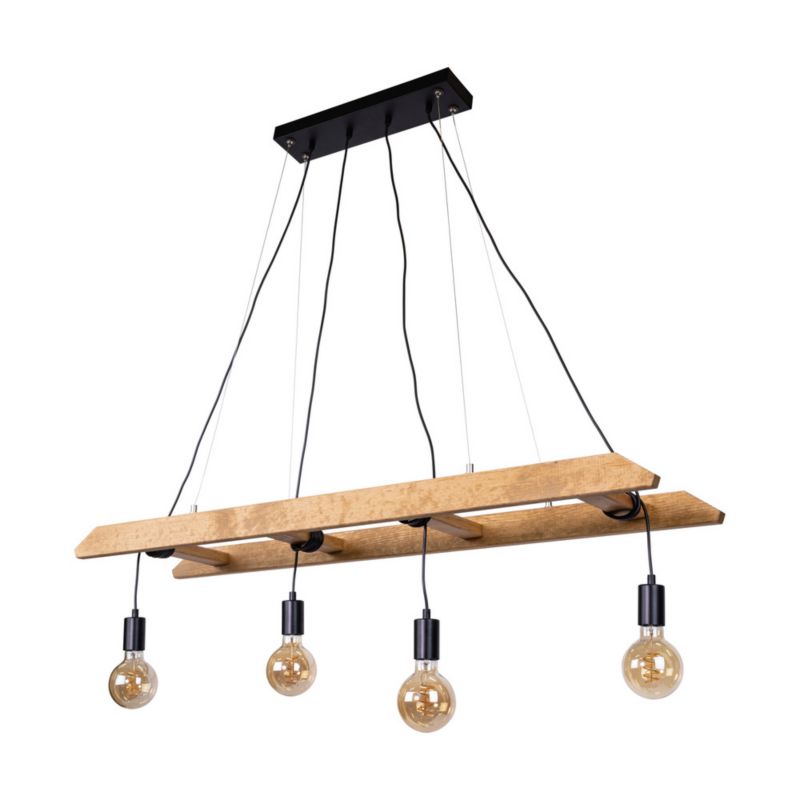 Drewniana Lampa Wisząca typu Drabina marki SPOT Light 4xE27 Max.60W Drewno Sosnowe Brązowe FSC, Polski Producent 1 szt.