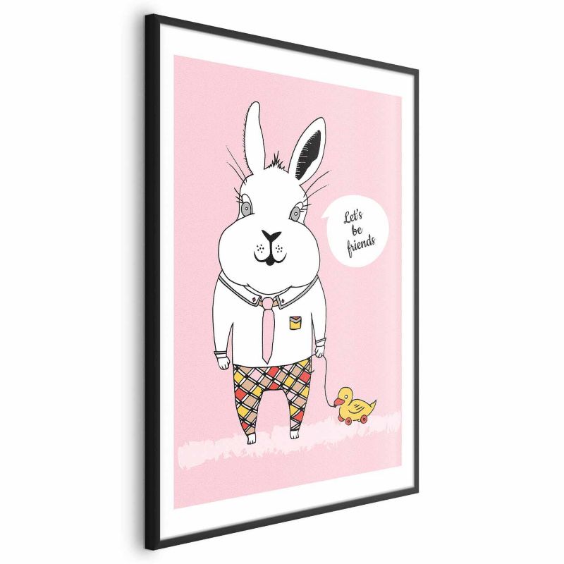 Plakat Artgeist Przyjaciel królika 21x30 cm z ramą czarną 1 szt