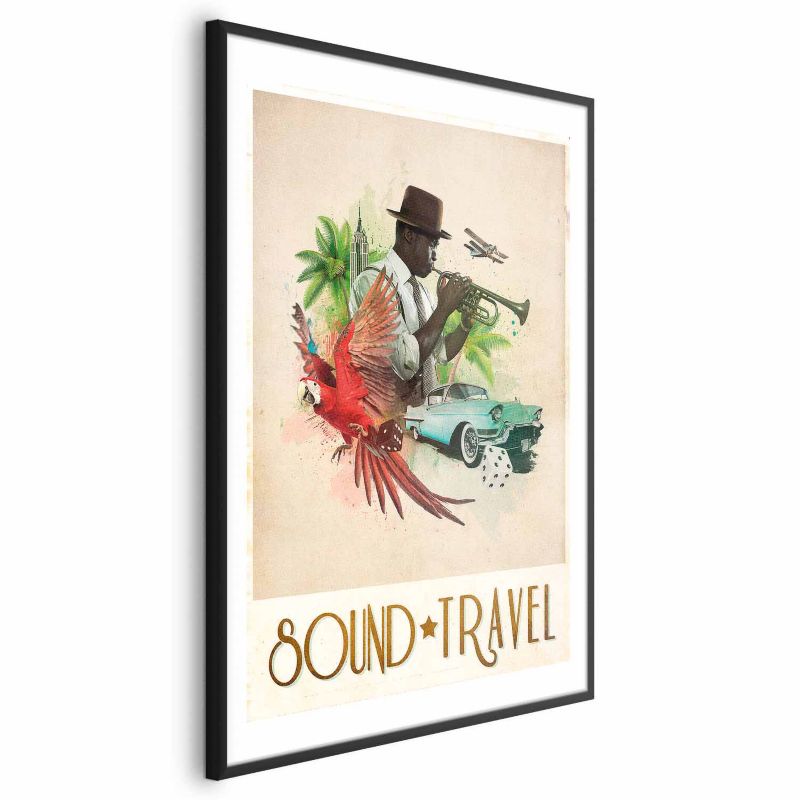 Plakat Artgeist Sound Travel 29,7x42 cm z ramą czarną 1 szt