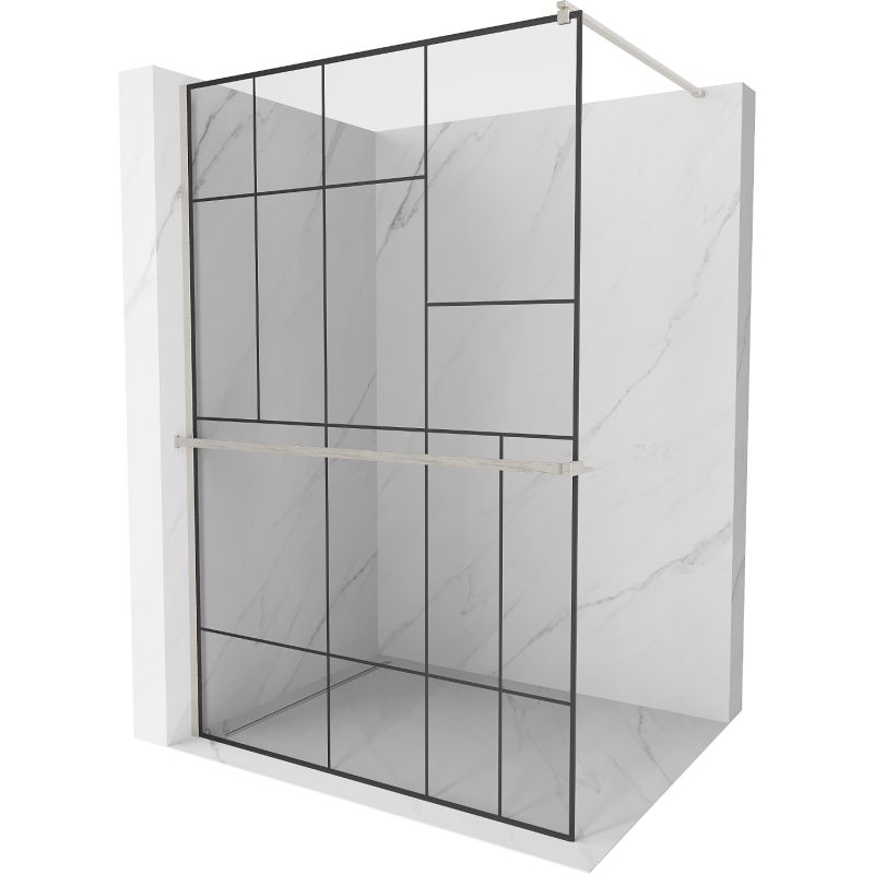 Ścianka prysznicowa walk-in Mexen Kioto+ czarny wzór 70x200 cm 1 szt.