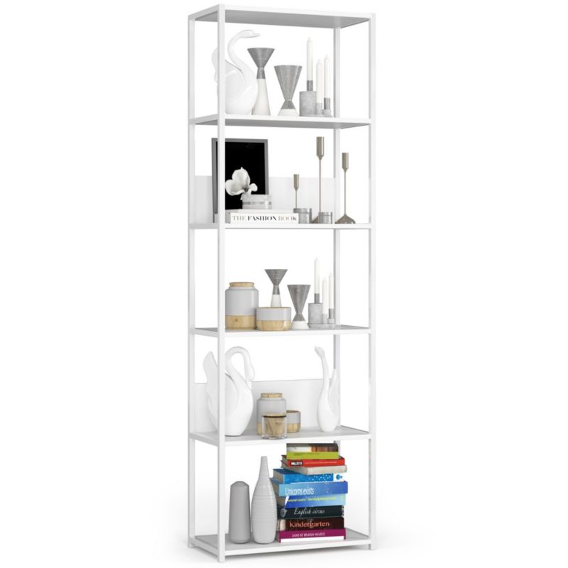 Regał loft Akord metalowy Biały 60 cm kolor Biały mat 6 półek 60x32x192 cm 1 szt.
