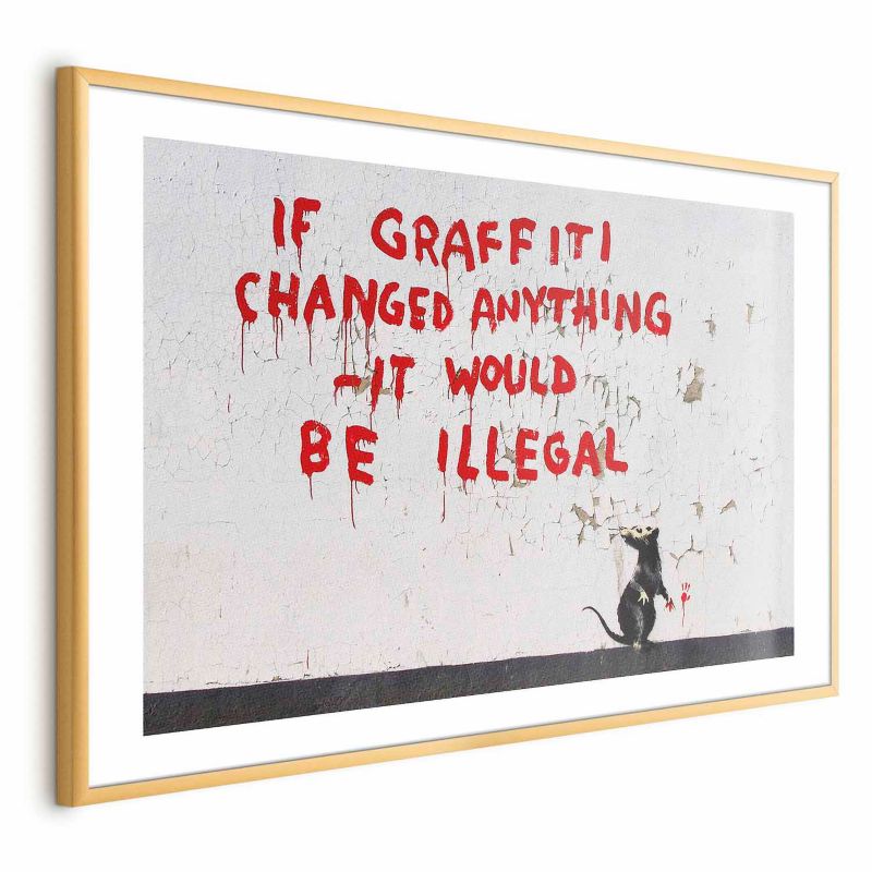 Plakat Artgeist Cytat graffiti 60x40 cm z ramą złotą 1 szt