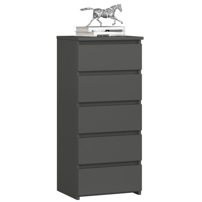 Komoda Akord CL5 Grafit Szary 40 cm 5 szuflad kolor Grafit Szary mat 40x35x92 cm 1 szt.