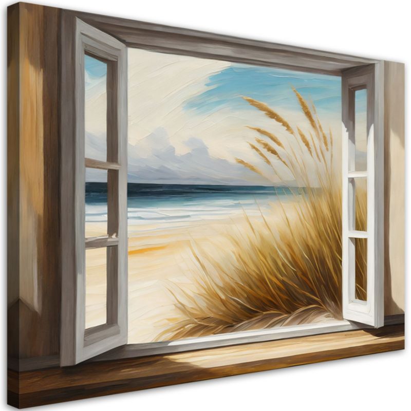 Obraz do salonu sypialni Feeby Widok z okna na plażę 60x40 cm 1szt