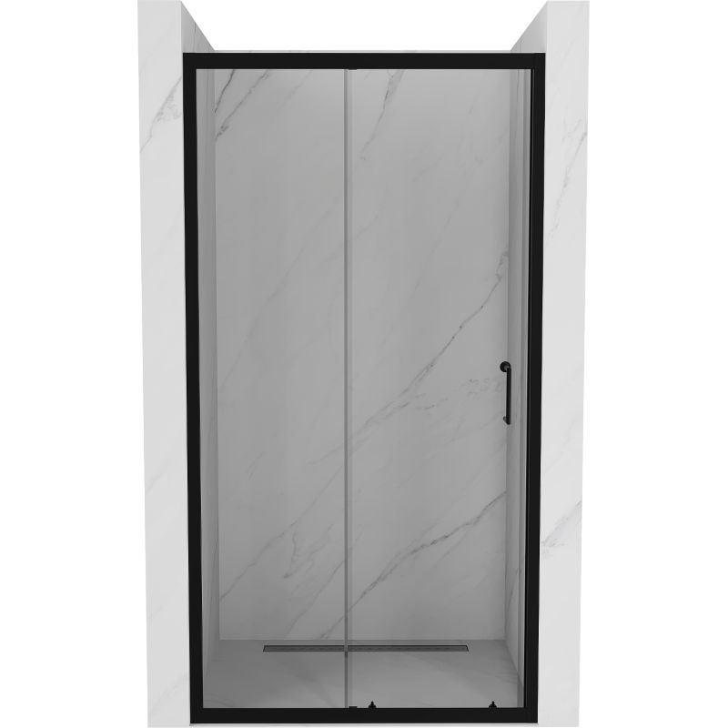 Drzwi prysznicowe Mexen Apia transparentne czarne 125 cm 1 szt.